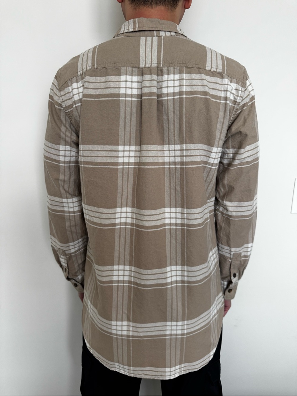 on the byas Beige and White Plaid Button-Down Shirt